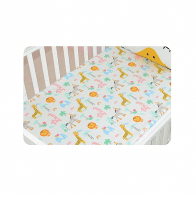 Baby Cot Fitted Bedsheet- Animal World - Kyndle