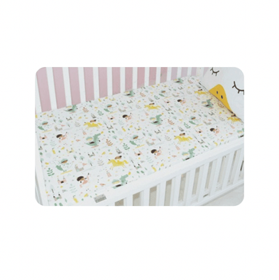 Baby Cot Fitted Bedsheet- Dino Adventures - Kyndle