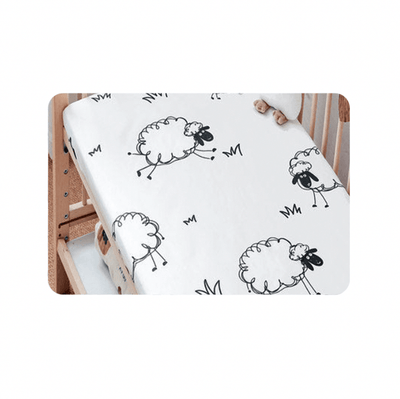Baby Cot Fitted Bedsheet- Woolly Sheep - Kyndle