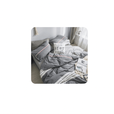 Brookside Contemporary 4 piece Fitted Bedsheet Set with Pillow case & Quilt cover- Grey Chic - Kyndle