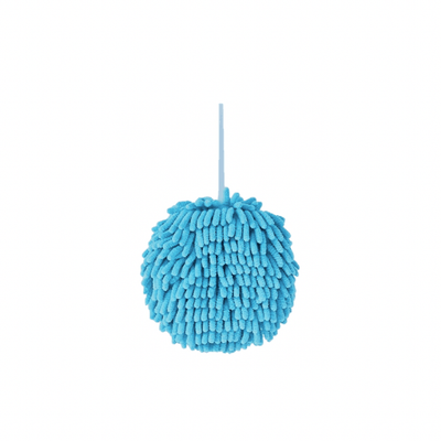 Kitchen and Bathroom Chenille Fabric Ball Hand Towel- Blue - Kyndle