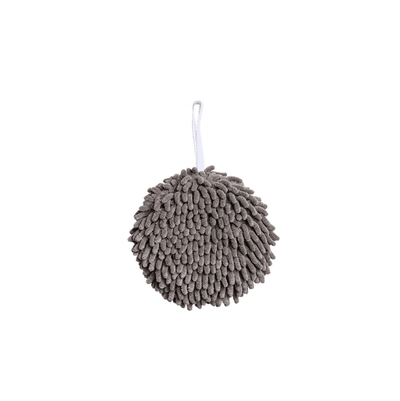 Kitchen and Bathroom Chenille Fabric Ball Hand Towel- Grey - Kyndle