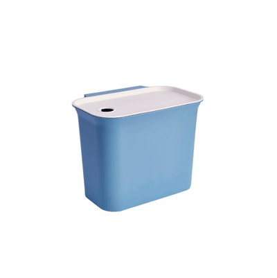 Nordic Kitchen Hanging Waste Trash Rubbish Bin With Cover- Dusty Blue - Kyndle