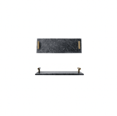 Nordic Marble Tray with Gold Handle 30*10cm- Black - Kyndle