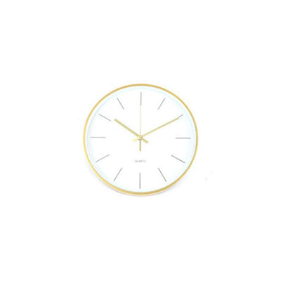 Nordic Quartz Wall Clock- Gold on White - Kyndle