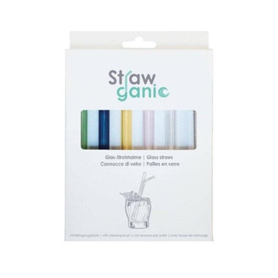 Strawganic Stainless Steel / Glass Straws Set with Cleaning Brush - Kyndle