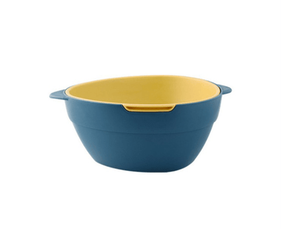 Colander Strainer Basket- Blue/Yellow - Kyndle