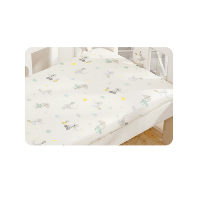 Baby Cot Fitted Bedsheet- Baby Elephants - Kyndle