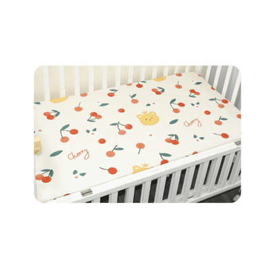 Baby Cot Fitted Bedsheet- Beary Cherry - Kyndle