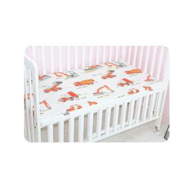 Baby Cot Fitted Bedsheet- Building Trucks - Kyndle