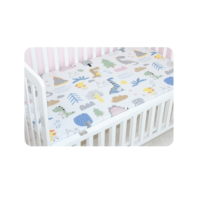 Baby Cot Fitted Bedsheet- Dinosaur Age - Kyndle