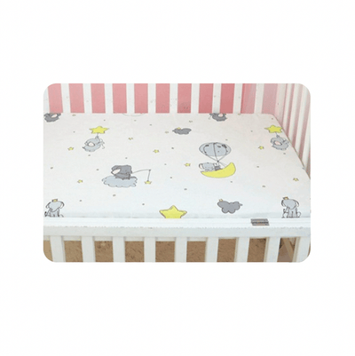 Baby Cot Fitted Bedsheet- Elephant Dream World - Kyndle