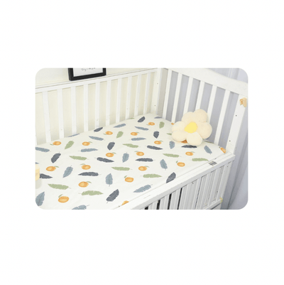 Baby Cot Fitted Bedsheet- Feathers - Kyndle