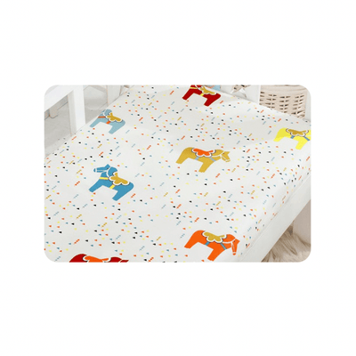 Baby Cot Fitted Bedsheet- Horse Grazing - Kyndle