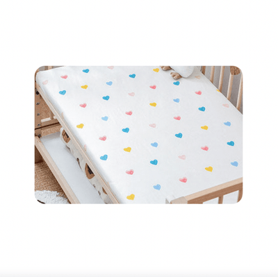 Baby Cot Fitted Bedsheet- Lots of Love - Kyndle