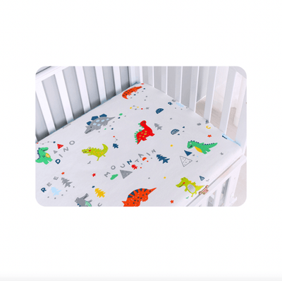 Baby Cot Fitted Bedsheet- Mountain Dinosaurs - Kyndle