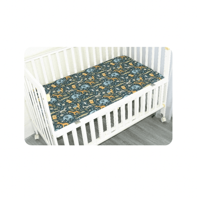 Baby Cot Fitted Bedsheet- Night Safari - Kyndle