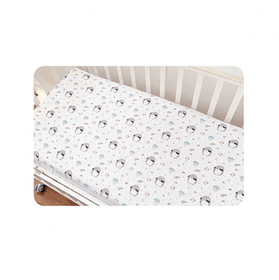 Baby Cot Fitted Bedsheet- Penguin Fantasy - Kyndle