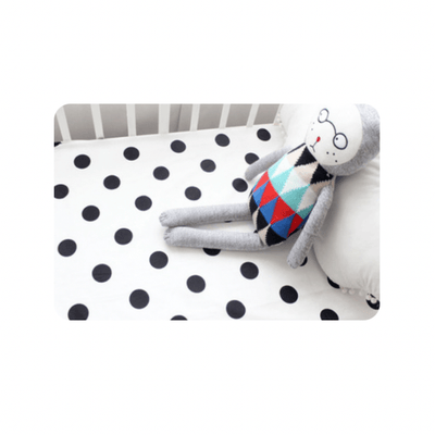 Baby Cot Fitted Bedsheet- Pokka Dots - Kyndle