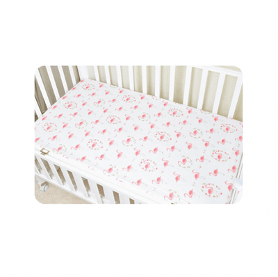 Baby Cot Fitted Bedsheet- Polly Flamingo - Kyndle