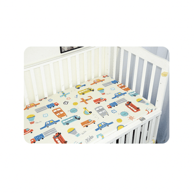 Baby Cot Fitted Bedsheet- Vehicles - Kyndle