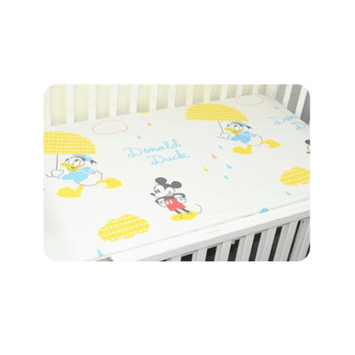 Baby Cot Fitted Bedsheet 130cm x70cm- Mickey and Donald - Kyndle