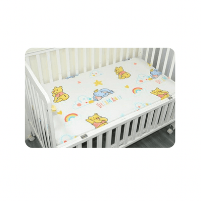 Baby Cot Fitted Bedsheet 130cm x70cm- Pooh & Dumbo - Kyndle