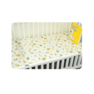 Baby Cot Fitted Bedsheet 130cm x70cm- Sunflower Garden - Kyndle