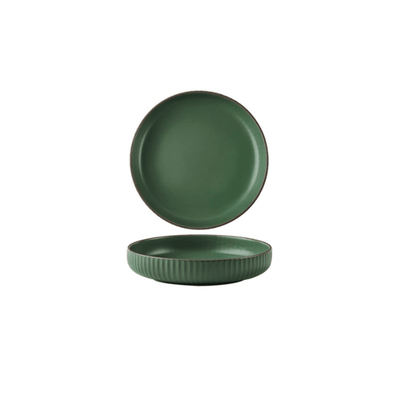 Brøja Contemporary Dinnerware | Ceramic Plate- Olive - Kyndle