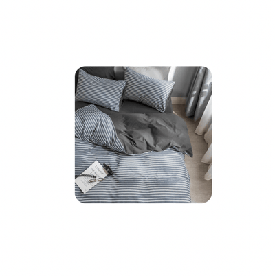 Brookside Contemporary 4 piece Fitted Bedsheet Set with Pillow case & Quilt cover- Anderson Grey - Kyndle