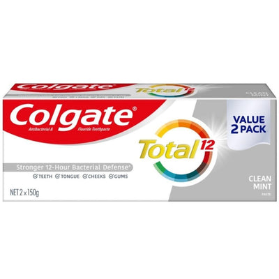 Colgate Total Clean Mint Antibacterial Toothpaste Valuepack 150g x 2 - Kyndle