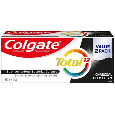 Colgate Total Charcoal Deep Clean Antibacterial Toothpaste Valuepack 150g x 2 - Kyndle