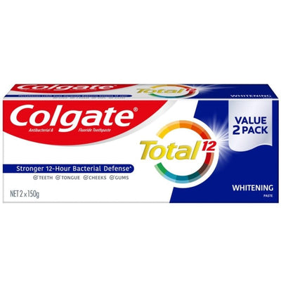 Colgate Total Whitening Antibacterial Toothpaste Valuepack 150g x 2 - Kyndle