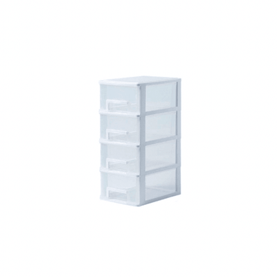 Desktop Drawer Transparent Sundries Stationary Storage Case Organizer 4 Tier - White - Kyndle