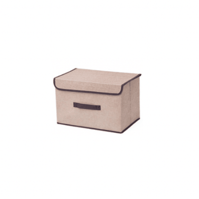 Foldable Stackable Fabric Storage Compartment Big Organizer Box- Khaki - Kyndle