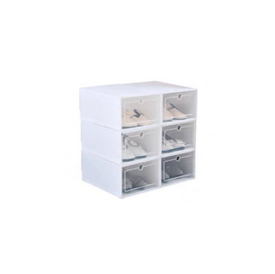Foldable Stackable Shoe Organizer Storage Box (Small)- White - Kyndle