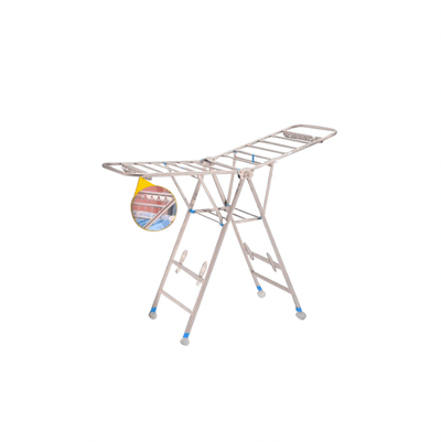 Heavy Duty Stainless Steel Foldable Clothes Drying Rack with wheels- 1.7M - Kyndle