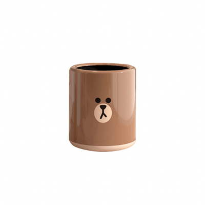 Line Cartoon Dustbin- Brown Bear - Kyndle