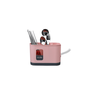 Long Cutlery Holder with Draining Function- Pink - Kyndle