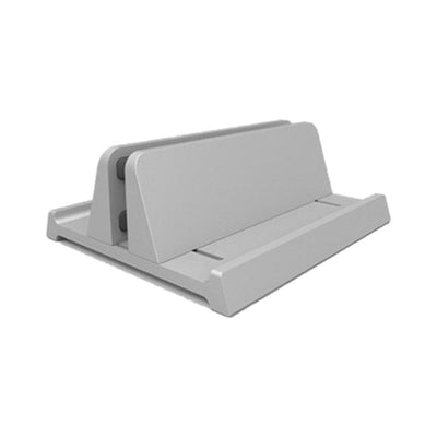 Vertical Aluminum Macbook Laptop Stand Phone Desk Organizer- Apple Silver - Kyndle