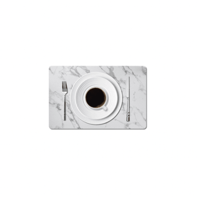 Marble PU Leather Dining Placemat- White - Kyndle