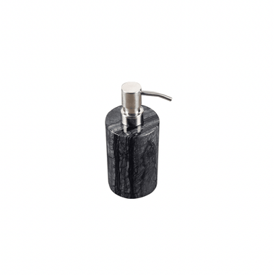Premium Natural Marble Soap Dispenser- Cylinder Black - Kyndle