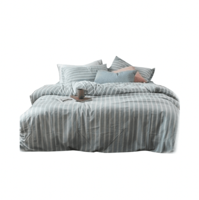 Brookside Contemporary 4 piece Fitted Bedsheet Set with Pillow case & Quilt cover- Camden Stripes - Kyndle