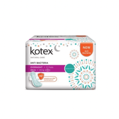 Kotex Natural Care Overnight 32 cm Wing Anti-Bacterial 12 Pads - Kyndle