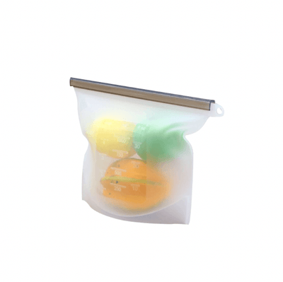 Silicon Food Storage Zip Lock Bag- Transparent White - Kyndle