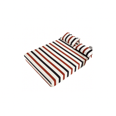 Single Sized Soft and Cooling Cotton Fitted Bedsheet- RBW Stripes - Kyndle