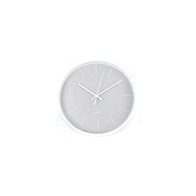Nordic Quartz Wall Clock- White on Grey - Kyndle