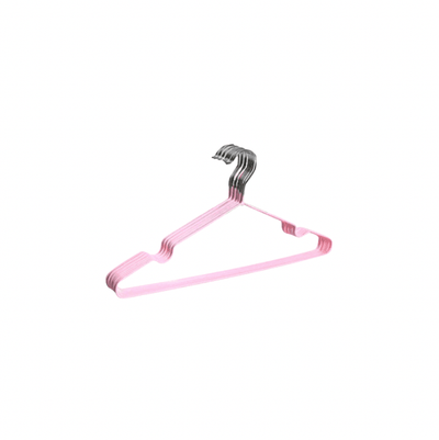 Stainless Steel Clothes Hanger (Set of 10)- Pink - Kyndle