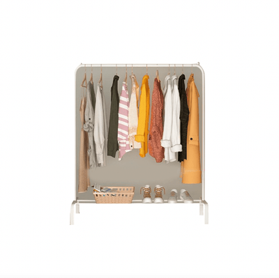 Sturdy Strengthened Steel Clothes Rack 110cm with Bottom Layer- Classic White - Kyndle
