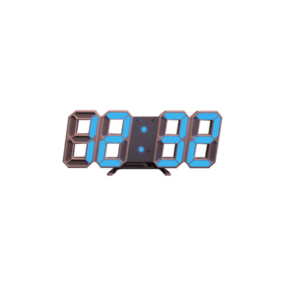 USB Battery LED 12/24H Digital Color Clock- White/ Blue - Kyndle